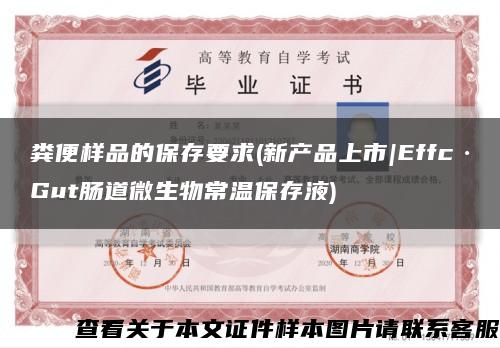 粪便样品的保存要求(新产品上市|Effc·Gut肠道微生物常温保存液)缩略图