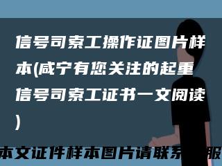 信号司索工操作证图片样本(咸宁有您关注的起重信号司索工证书一文阅读)缩略图