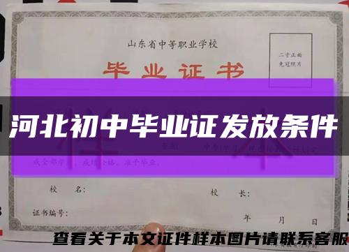 河北初中毕业证发放条件缩略图