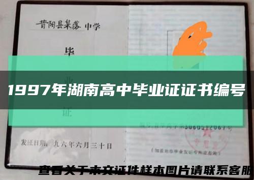 1997年湖南高中毕业证证书编号缩略图