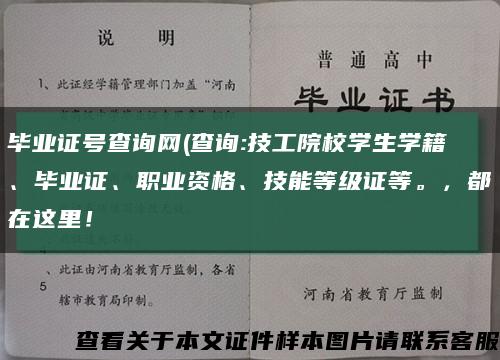 毕业证号查询网(查询:技工院校学生学籍、毕业证、职业资格、技能等级证等。，都在这里！缩略图