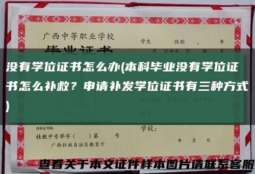 没有学位证书怎么办(本科毕业没有学位证书怎么补救？申请补发学位证书有三种方式)缩略图