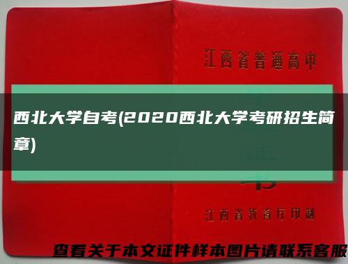 西北大学自考(2020西北大学考研招生简章)缩略图