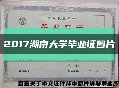 2017湖南大学毕业证图片缩略图
