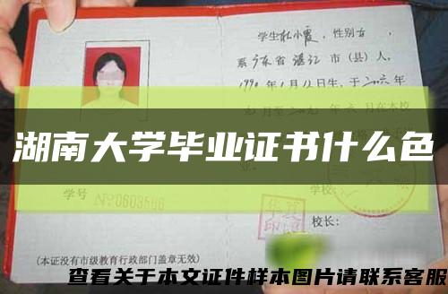 湖南大学毕业证书什么色缩略图