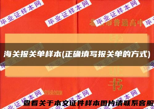 海关报关单样本(正确填写报关单的方式)缩略图