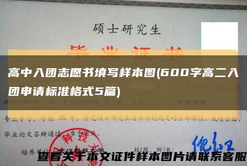 高中入团志愿书填写样本图(600字高二入团申请标准格式5篇)缩略图