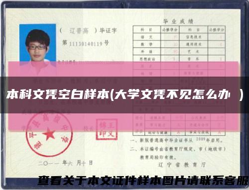 本科文凭空白样本(大学文凭不见怎么办 )缩略图