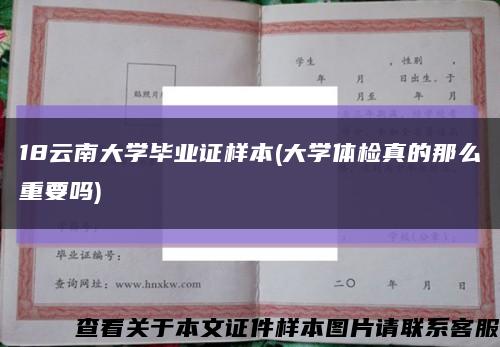 18云南大学毕业证样本(大学体检真的那么重要吗)缩略图