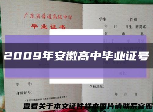 2009年安徽高中毕业证号缩略图