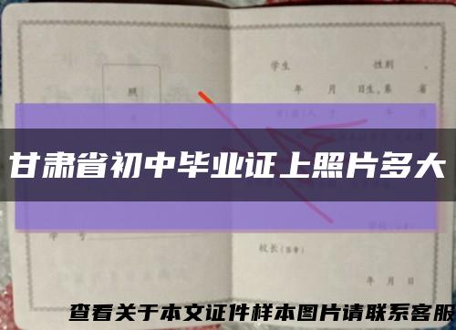 甘肃省初中毕业证上照片多大缩略图