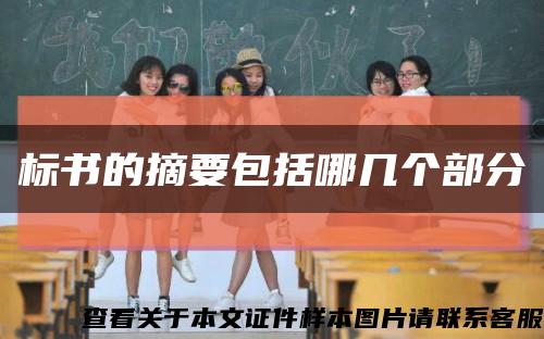 标书的摘要包括哪几个部分缩略图