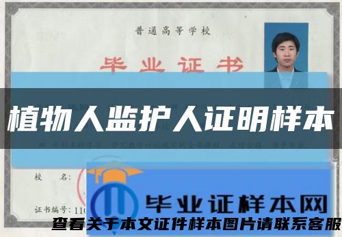 植物人监护人证明样本缩略图