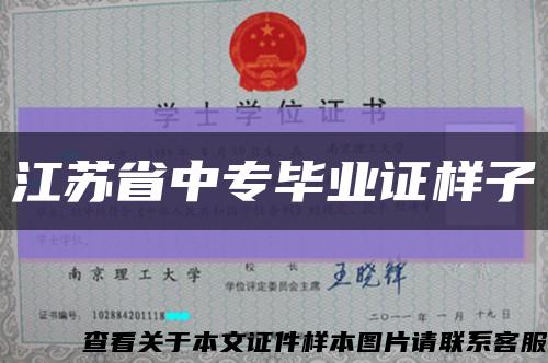 江苏省中专毕业证样子缩略图