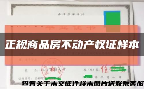 正规商品房不动产权证样本缩略图