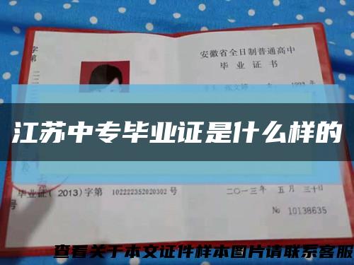 江苏中专毕业证是什么样的缩略图