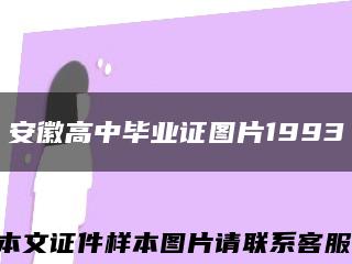 安徽高中毕业证图片1993缩略图