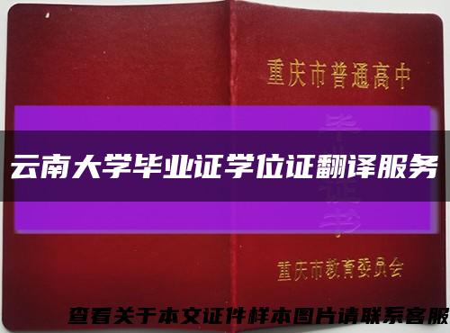 云南大学毕业证学位证翻译服务缩略图