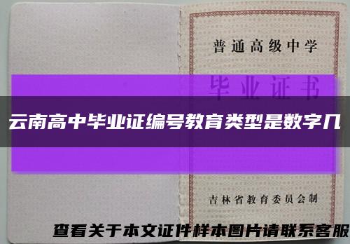 云南高中毕业证编号教育类型是数字几缩略图