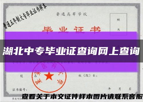 湖北中专毕业证查询网上查询缩略图