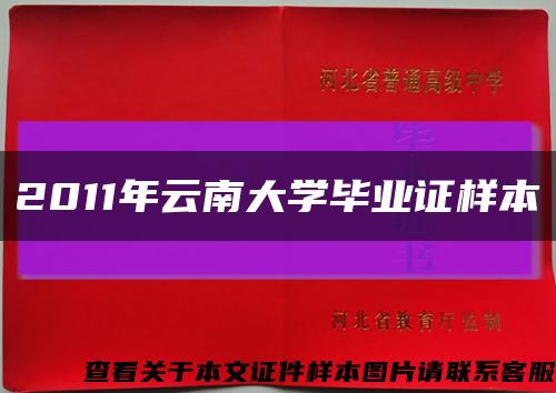 2011年云南大学毕业证样本缩略图