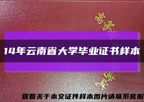 14年云南省大学毕业证书样本缩略图