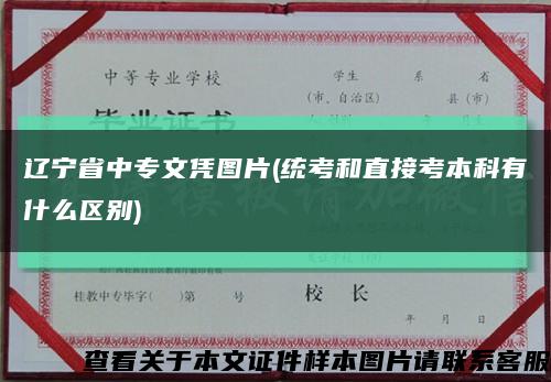 辽宁省中专文凭图片(统考和直接考本科有什么区别)缩略图