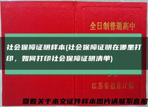 社会保障证明样本(社会保障证明在哪里打印，如何打印社会保障证明清单)缩略图