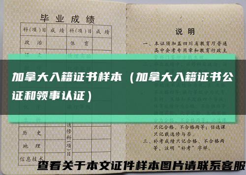 加拿大入籍证书样本（加拿大入籍证书公证和领事认证）缩略图