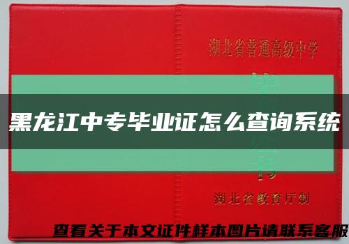 黑龙江中专毕业证怎么查询系统缩略图
