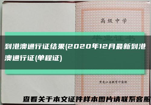 到港澳通行证结果(2020年12月最新到港澳通行证(单程证)缩略图