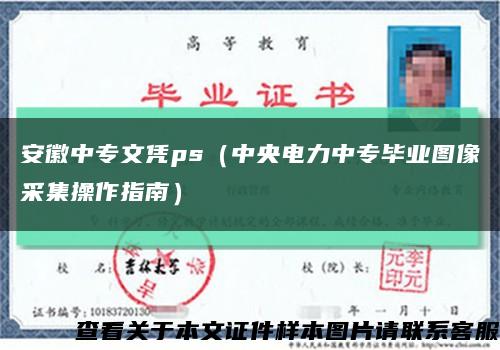 安徽中专文凭ps（中央电力中专毕业图像采集操作指南）缩略图
