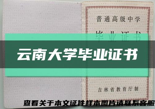 云南大学毕业证书缩略图
