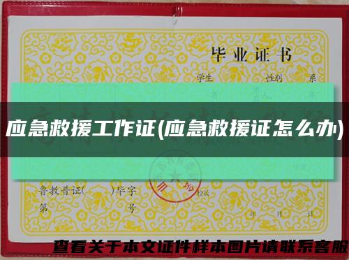 应急救援工作证(应急救援证怎么办)缩略图