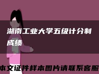 湖南工业大学五级计分制成绩缩略图