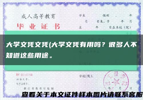 大学文凭文凭(大学文凭有用吗？很多人不知道这些用途。缩略图