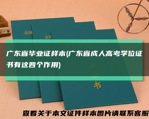 广东省毕业证样本(广东省成人高考学位证书有这四个作用)缩略图