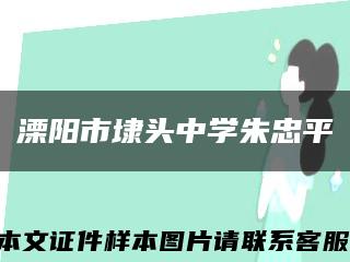 溧阳市埭头中学朱忠平缩略图