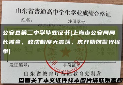 公安县第二中学毕业证书(上海市公安局局长被查，政法制度大震荡，虎开始向警界挥拳)缩略图