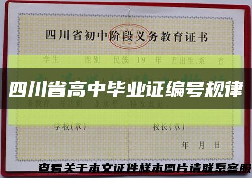 四川省高中毕业证编号规律缩略图