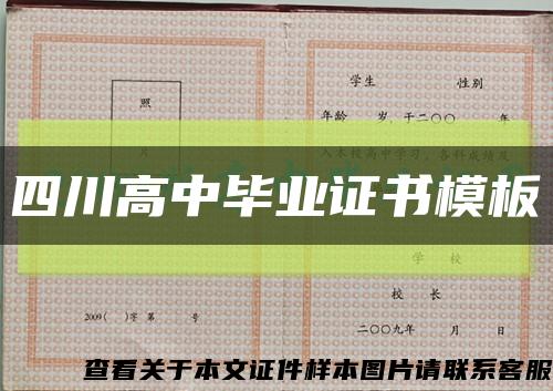 四川高中毕业证书模板缩略图