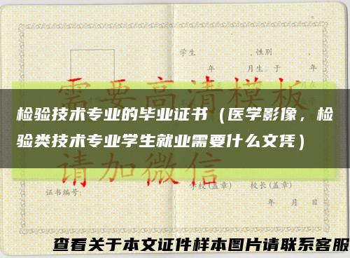 检验技术专业的毕业证书（医学影像，检验类技术专业学生就业需要什么文凭）缩略图