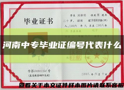 河南中专毕业证编号代表什么缩略图