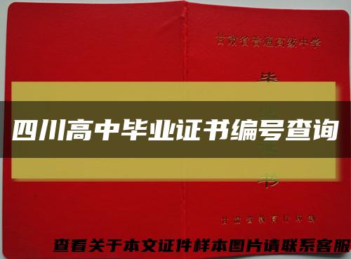 四川高中毕业证书编号查询缩略图