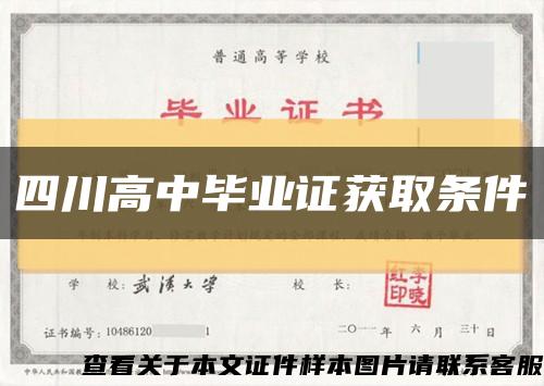 四川高中毕业证获取条件缩略图