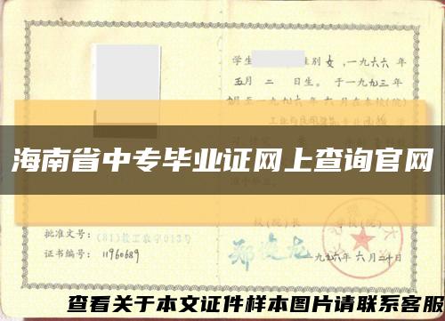 海南省中专毕业证网上查询官网缩略图