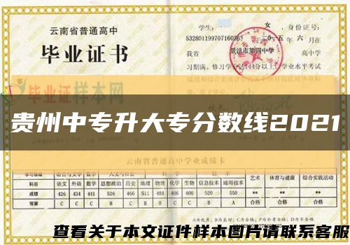 贵州中专升大专分数线2021缩略图