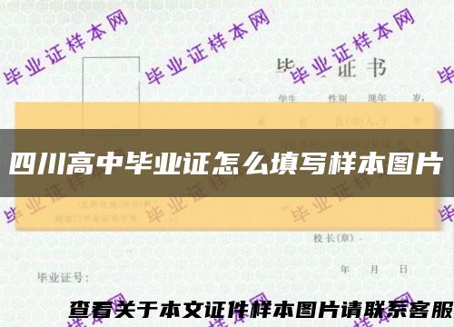 四川高中毕业证怎么填写样本图片缩略图