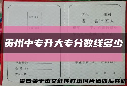 贵州中专升大专分数线多少缩略图