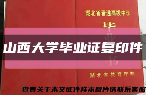 山西大学毕业证复印件缩略图